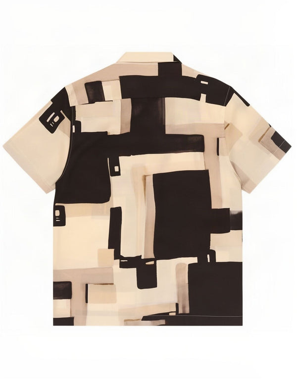 Camisa masculina Reiss manga curta regular fit XL poliéster preto