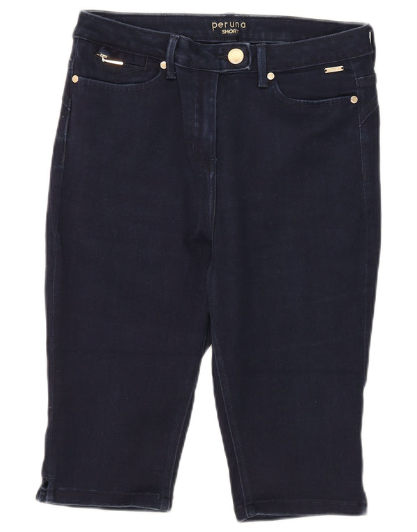 Shorts jeans Marks & Spencer feminino Per Una UK 12 médio W30 azul marinho
