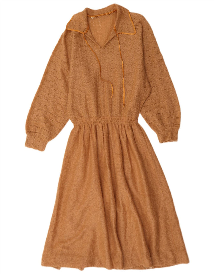 Vestido feminino vintage de manga comprida IT 44 marrom médio