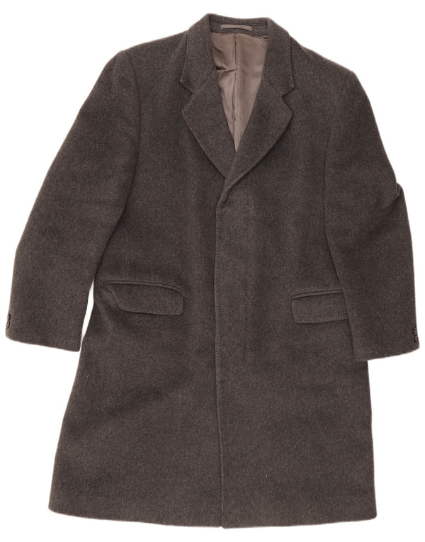 Kilmaine Mens Chesterfield Casaco Reino Unido 36 Lã Cinza Pequena
