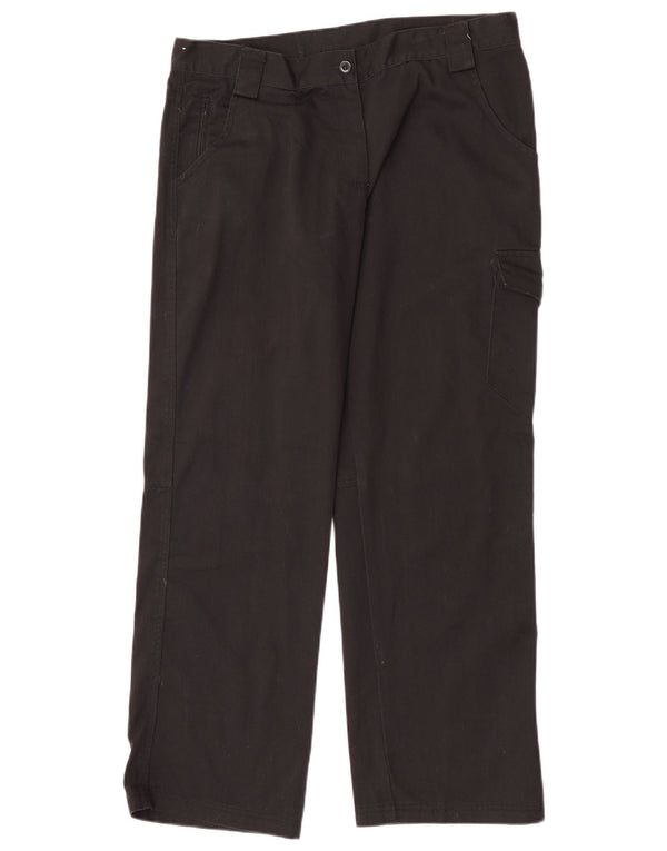 Calças cargo retas femininas Dickies UK 14 grandes W32 L30 poliéster preto