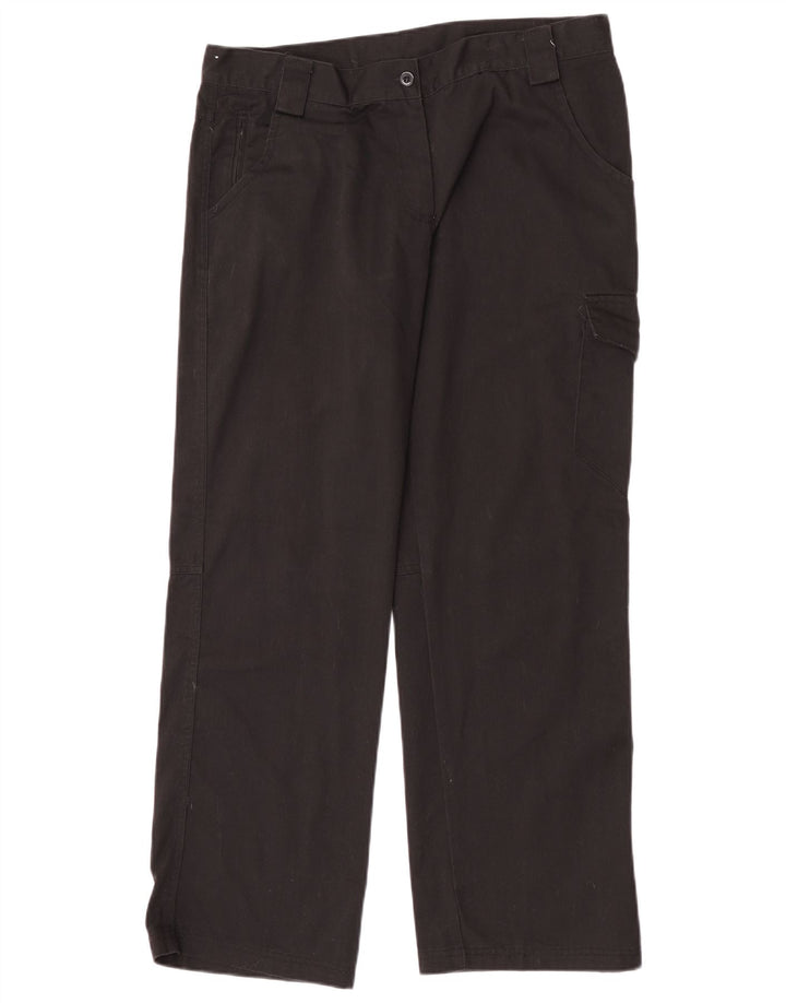 Calças cargo retas femininas Dickies UK 14 grandes W32 L30 poliéster preto
