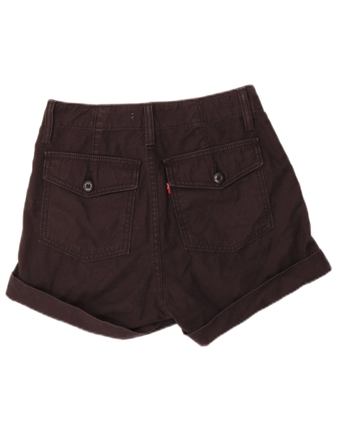 Shorts jeans feminino Levi's Ribcage W26 pequeno algodão preto
