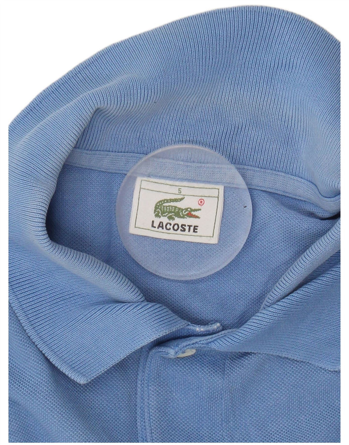 LACOSTE Mens Polo Shirt Size 5 Large Blue Cotton