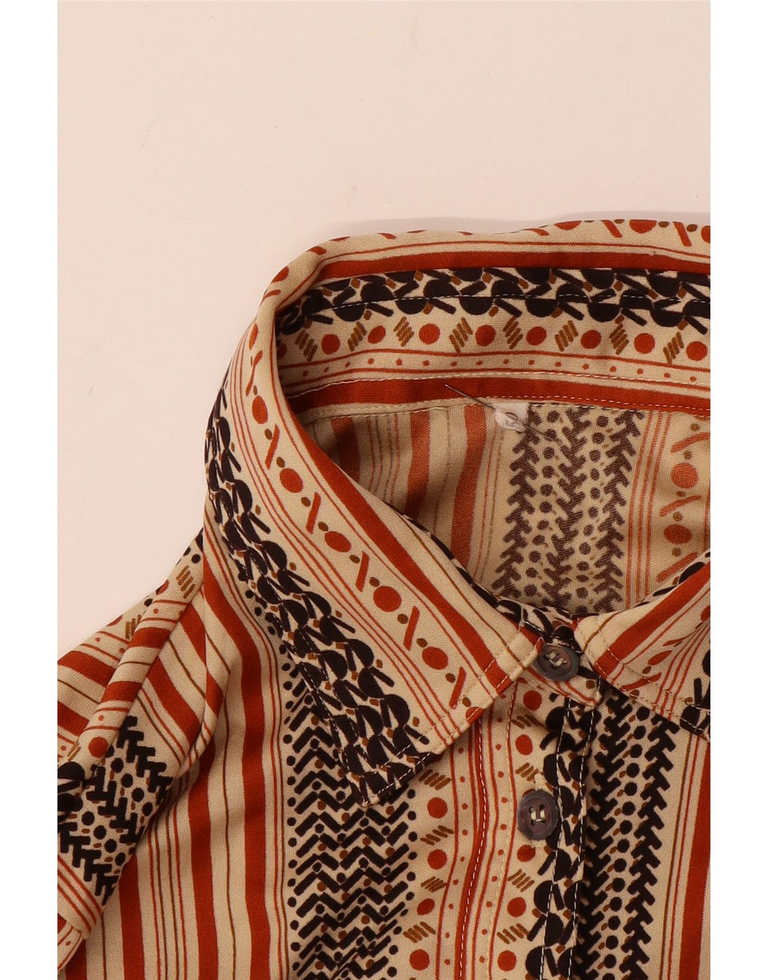 Camisa feminina VINTAGE IT 50 XL listrada bege