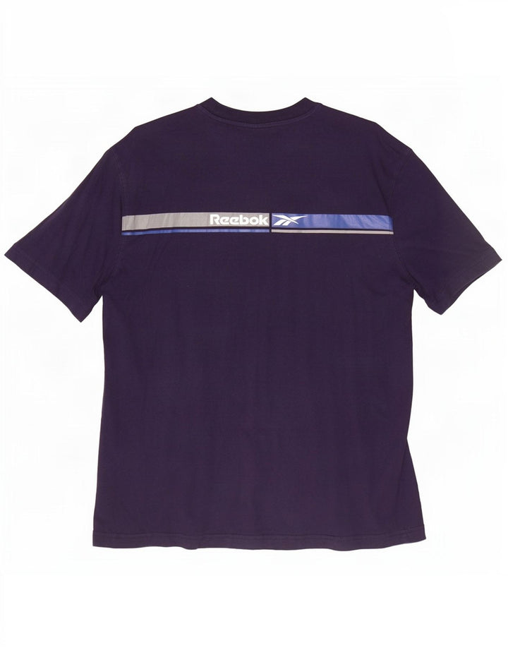 Camiseta gráfica masculina Reebok Top grande algodão azul marinho