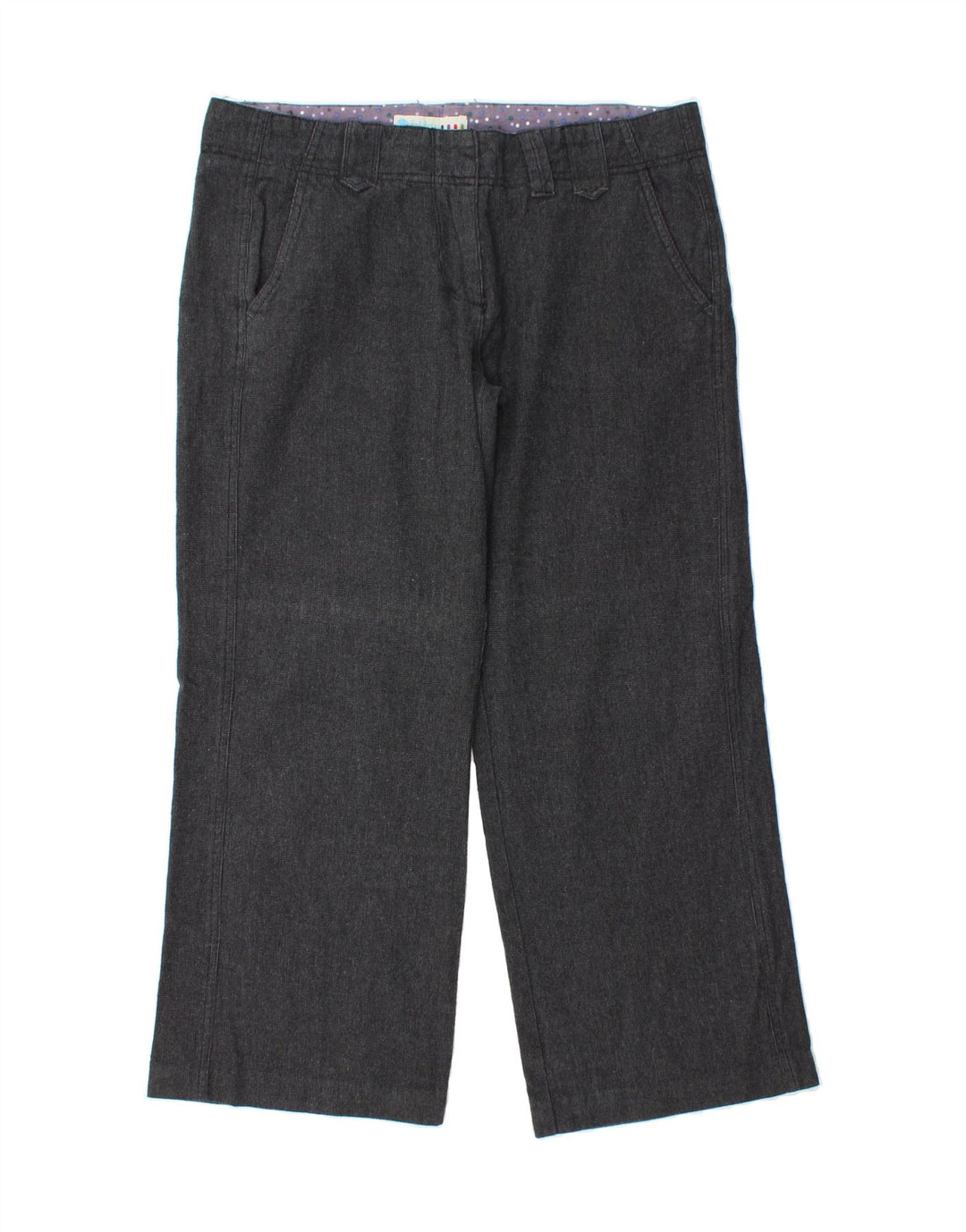 FAT FACE Womens Straight Cropped Trousers US 12 Large W32 L26 Grey Cotton Vintage Fat Face and Second-Hand Fat Face from Messina Hembry 