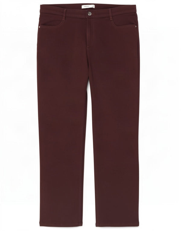 Calça feminina reta casual Marks & Spencer Reino Unido 14 grande W32 L27 marrom