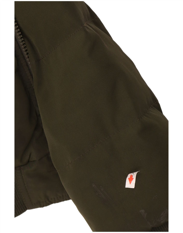 Jaqueta acolchoada masculina Tommy Hilfiger UK 38 poliéster verde médio