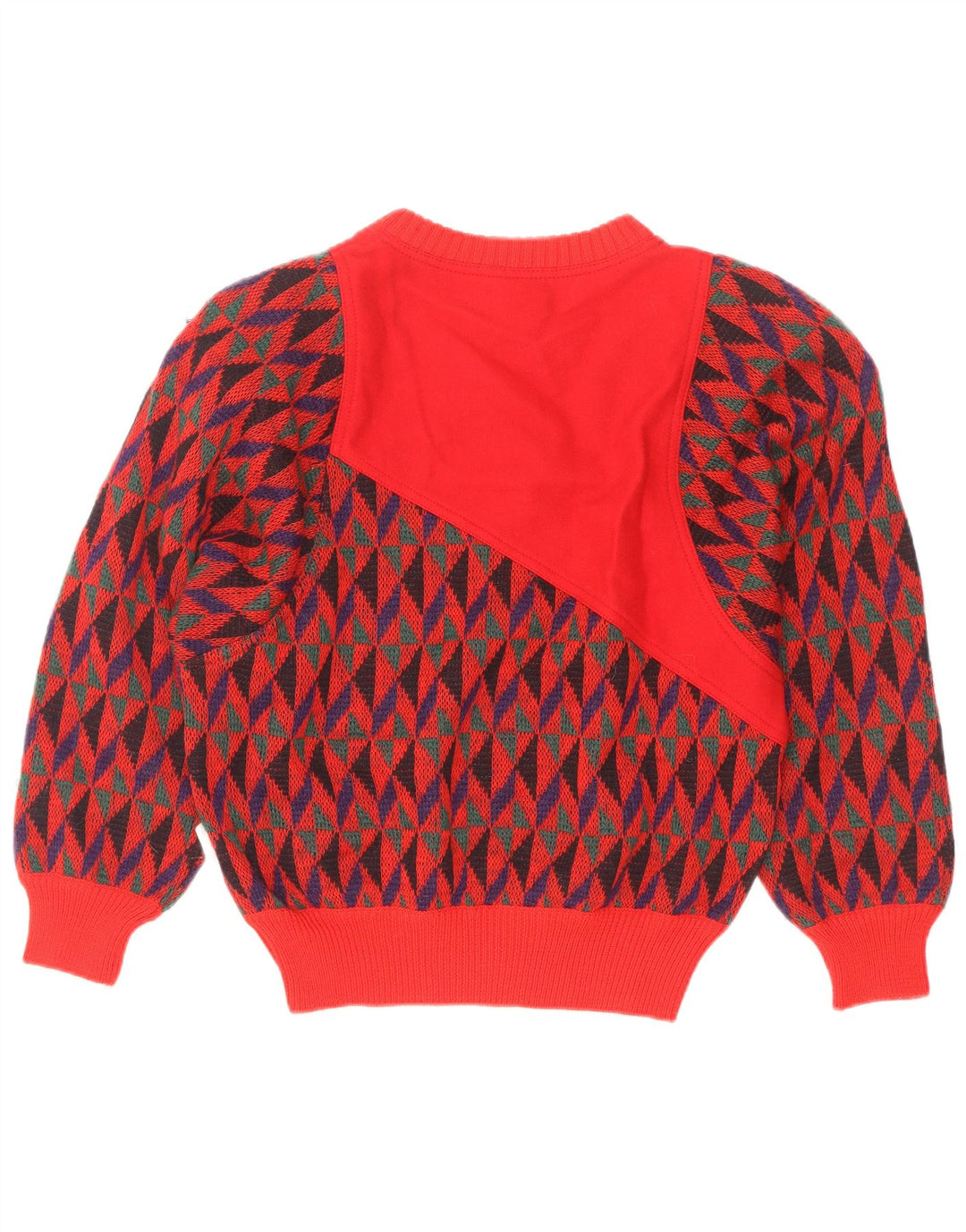 Suéter feminino com gola canoa Skipper IT 42 lã geométrica vermelha média