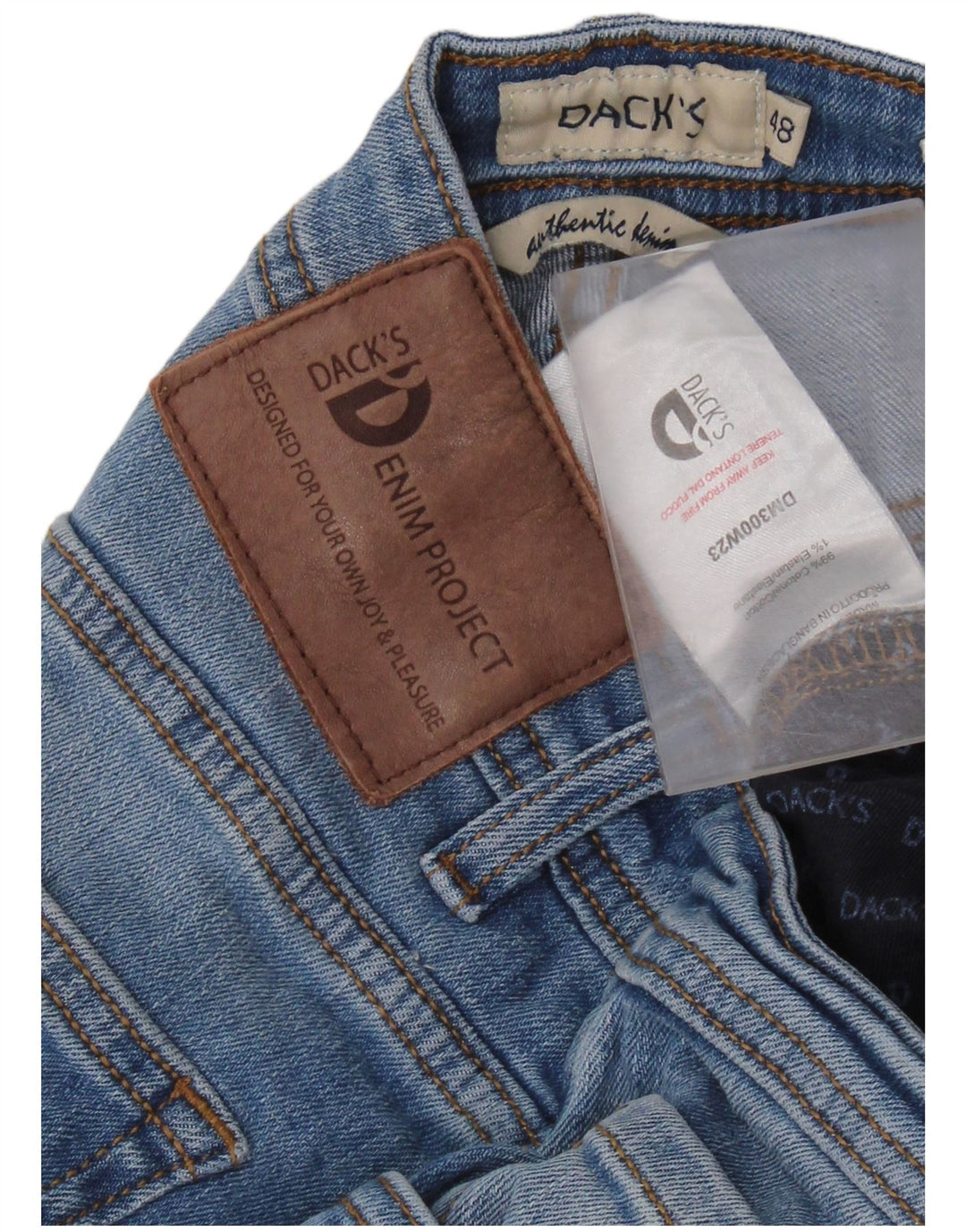 DACK'S Jeans Slim Masculino IT 48 Médio W32 L31 Azul Algodão