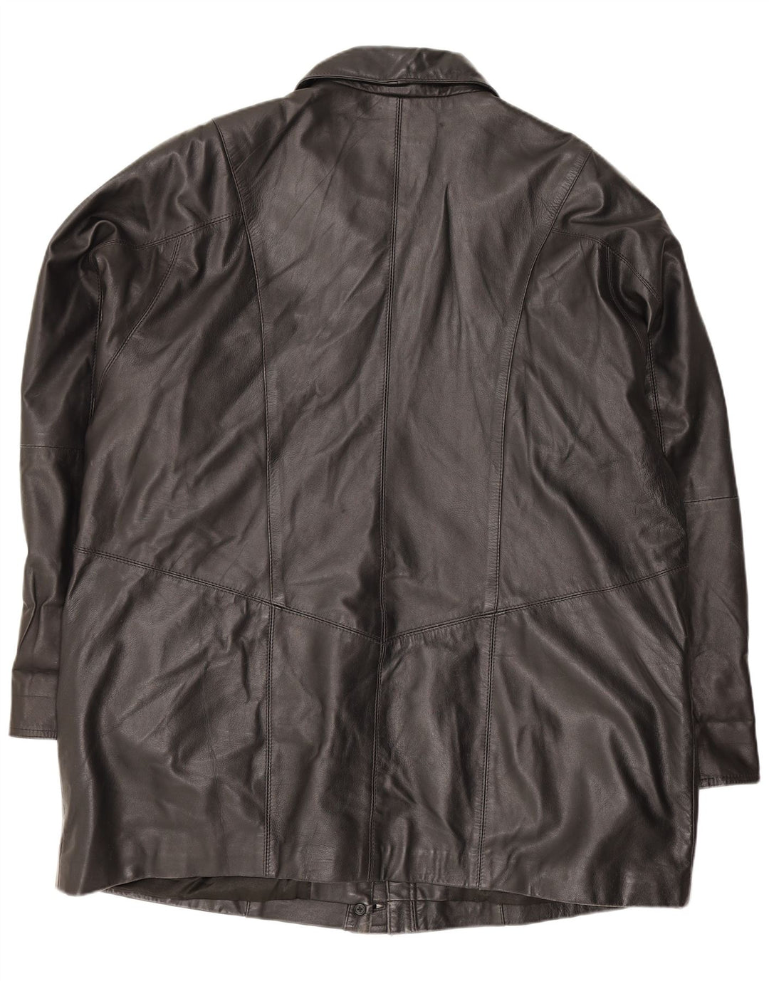 Casaco feminino de couro grande Gapelle Reino Unido 18 XL preto