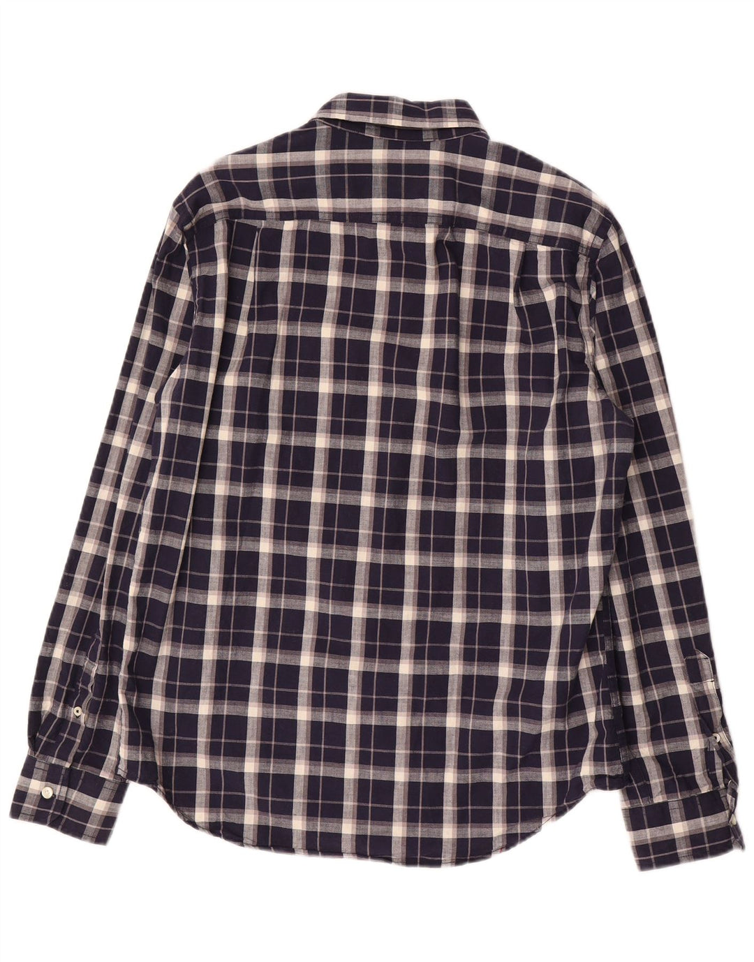 Camisa masculina American Eagle médio azul marinho xadrez algodão