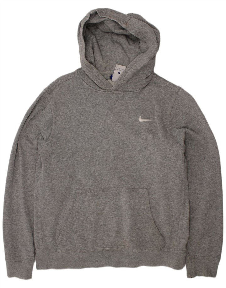 NIKE Meninos moletom com capuz 12-13 anos grande cinza algodão