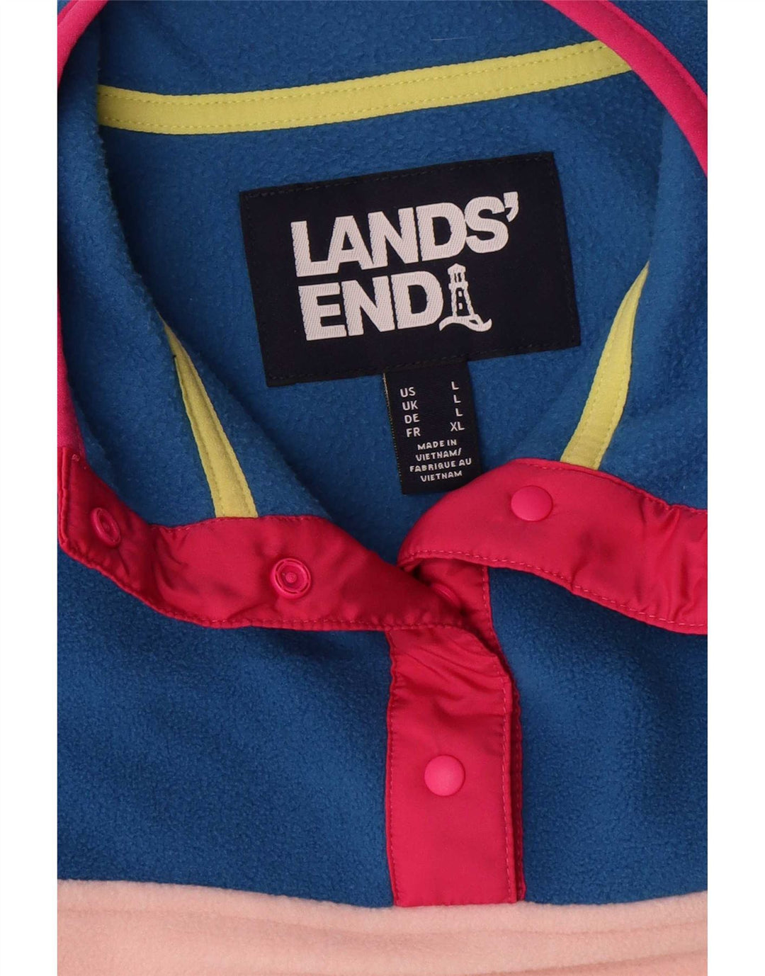 Lands End Womens Oversized Fleece Jumper Reino Unido 16 Grande Listrado Multicolorido