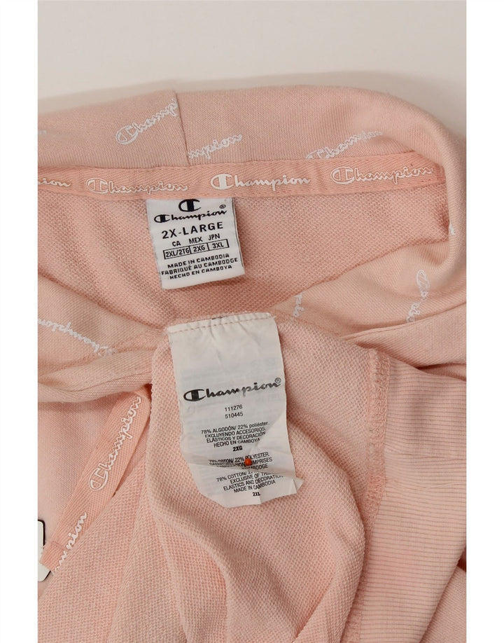 CHAMPION Suéter feminino com capuz gráfico UK 20 2XL algodão rosa