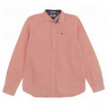 Tommy Hilfiger Camisa masculina Regular Fit de algodão listrado vermelho médio