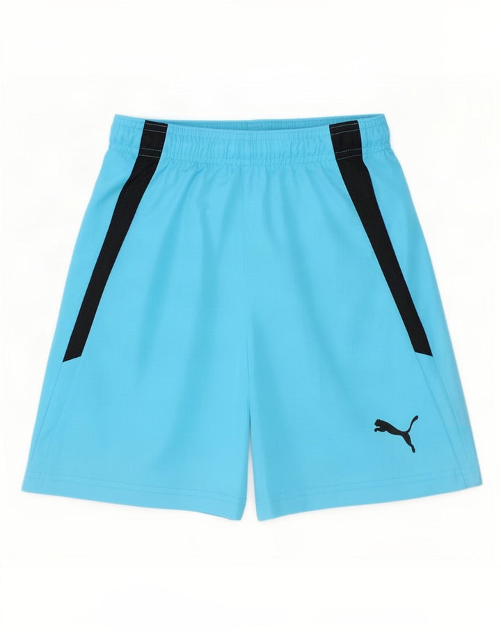 Shorts esportivos Puma meninos 11-12 anos azul colorblock poliéster