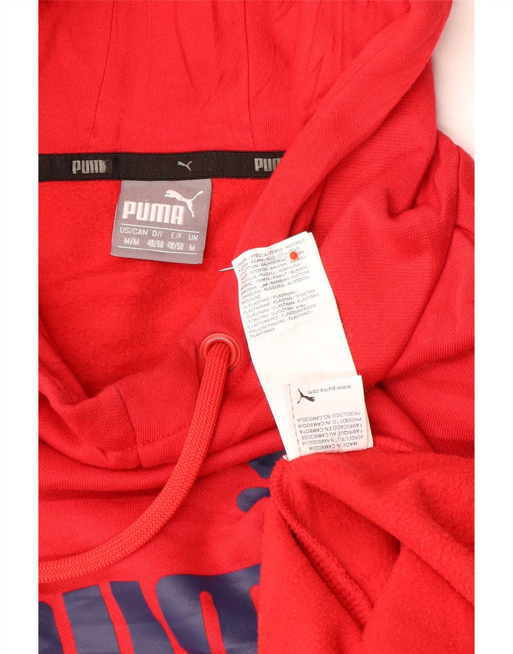 Puma masculino gráfico moletom com capuz médio algodão vermelho