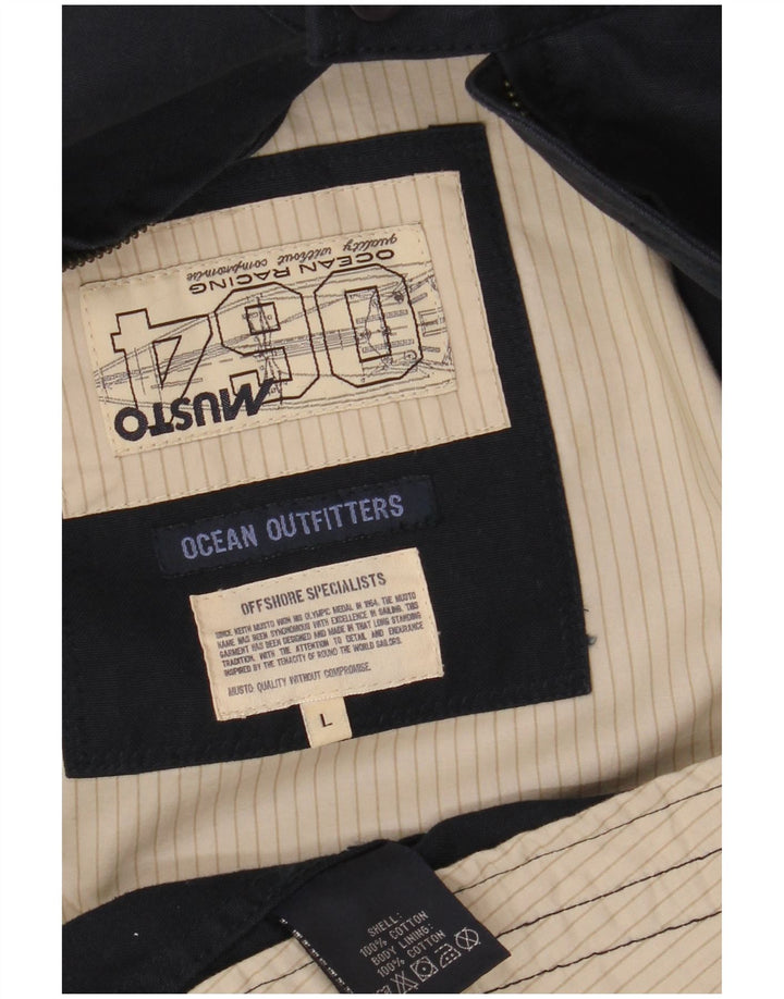 Jaqueta bomber masculina Musto Reino Unido 40 grande algodão azul marinho