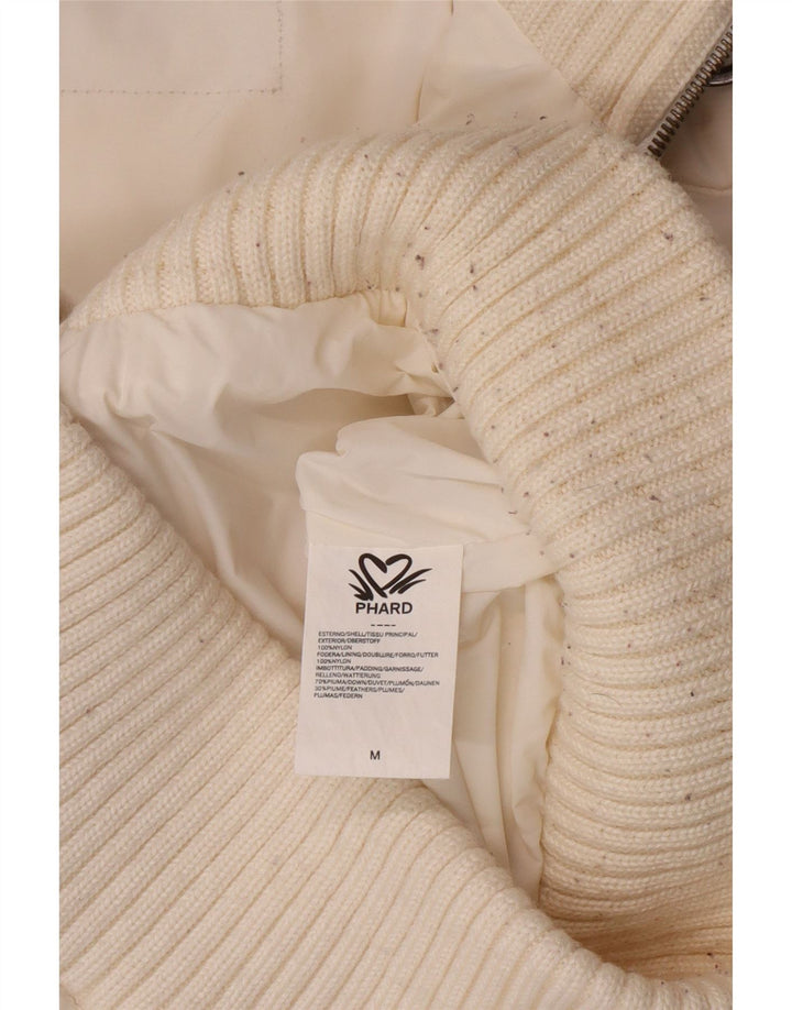 Jaqueta acolchoada com capuz feminina Phard UK 14 nylon branco médio