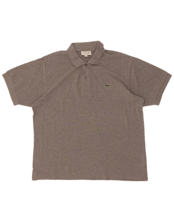 Camisa polo masculina Lacoste Classic Fit Suze 5 grande algodão cinza