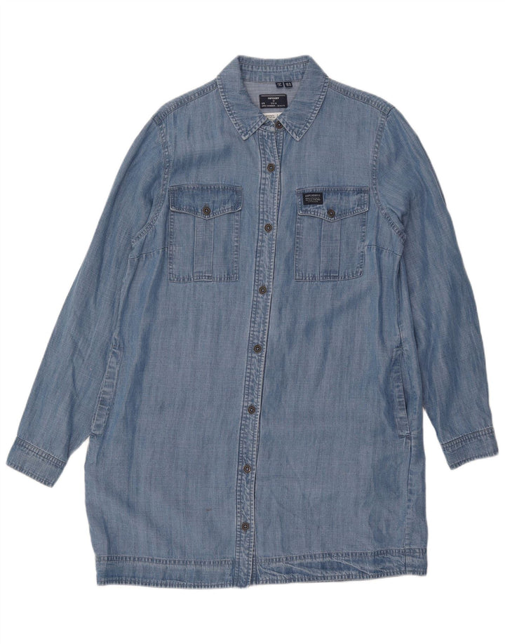 Vestido jeans feminino Superdry Reino Unido 14 grande azul Lyocell