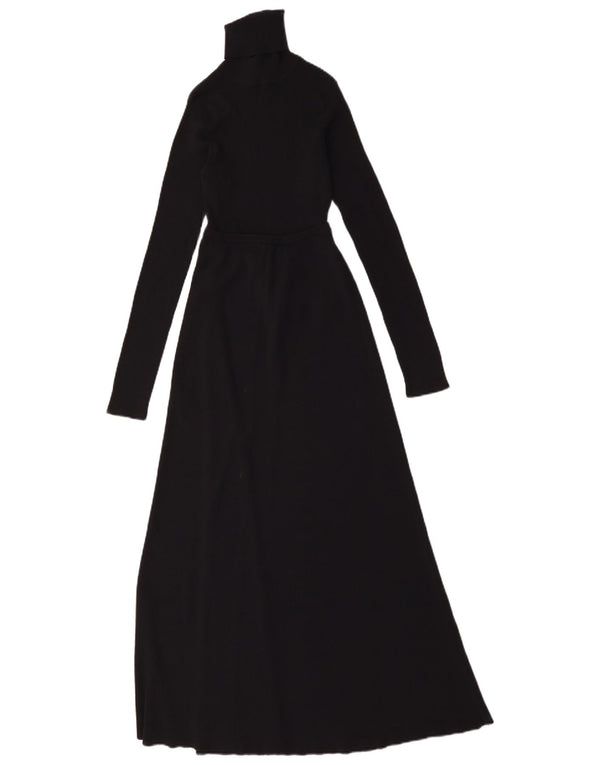 Zara vestido feminino de manga comprida, Reino Unido 8, pequeno, preto, viscose