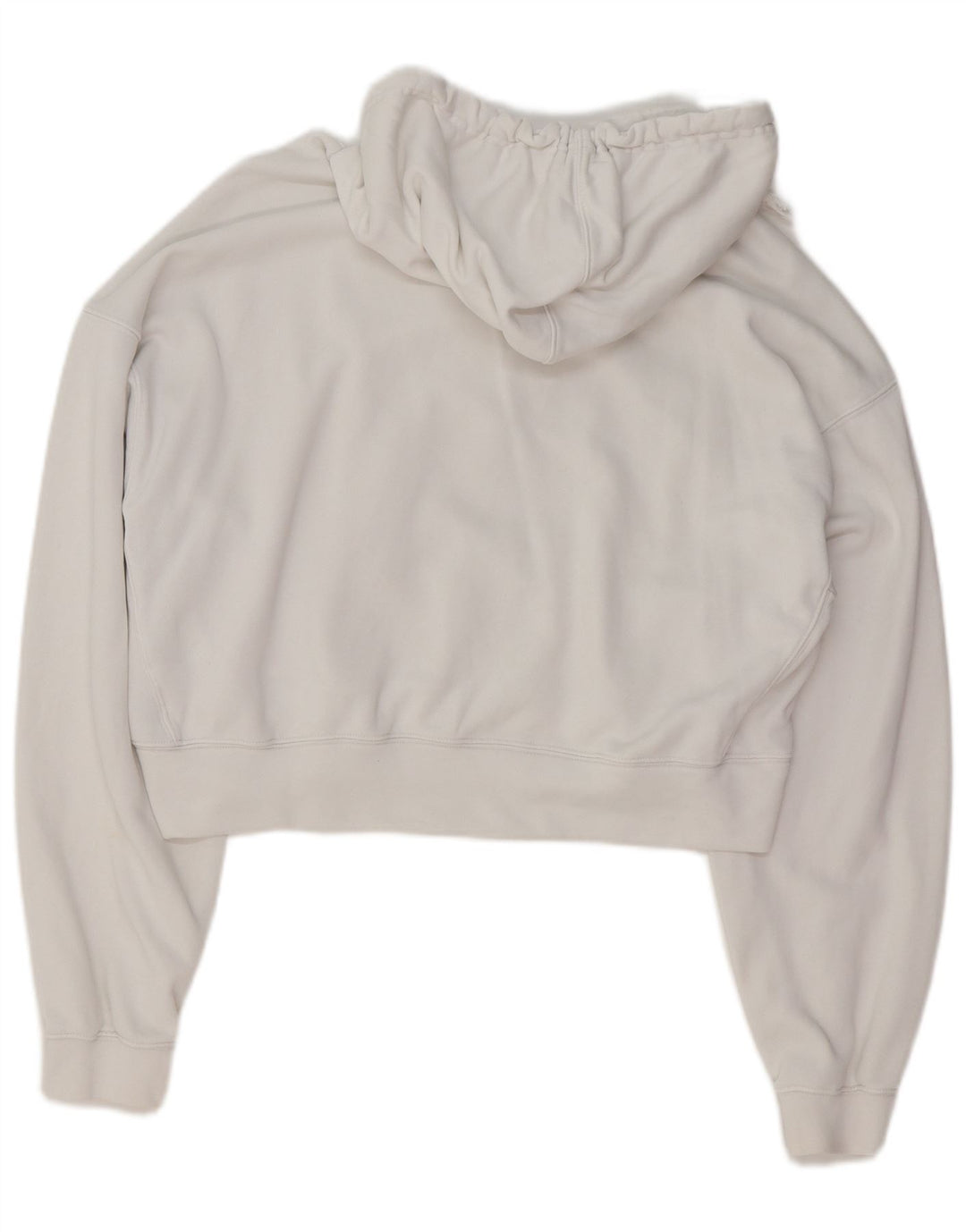 ADIDAS Womens Oversized Crop Hoodie Jumper Reino Unido 10 Pequeno Algodão Branco
