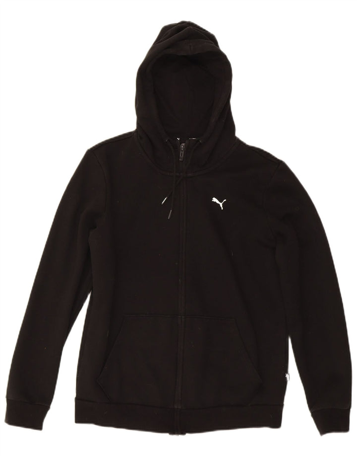 Suéter PUMA feminino com capuz e zíper UK 14 médio algodão preto