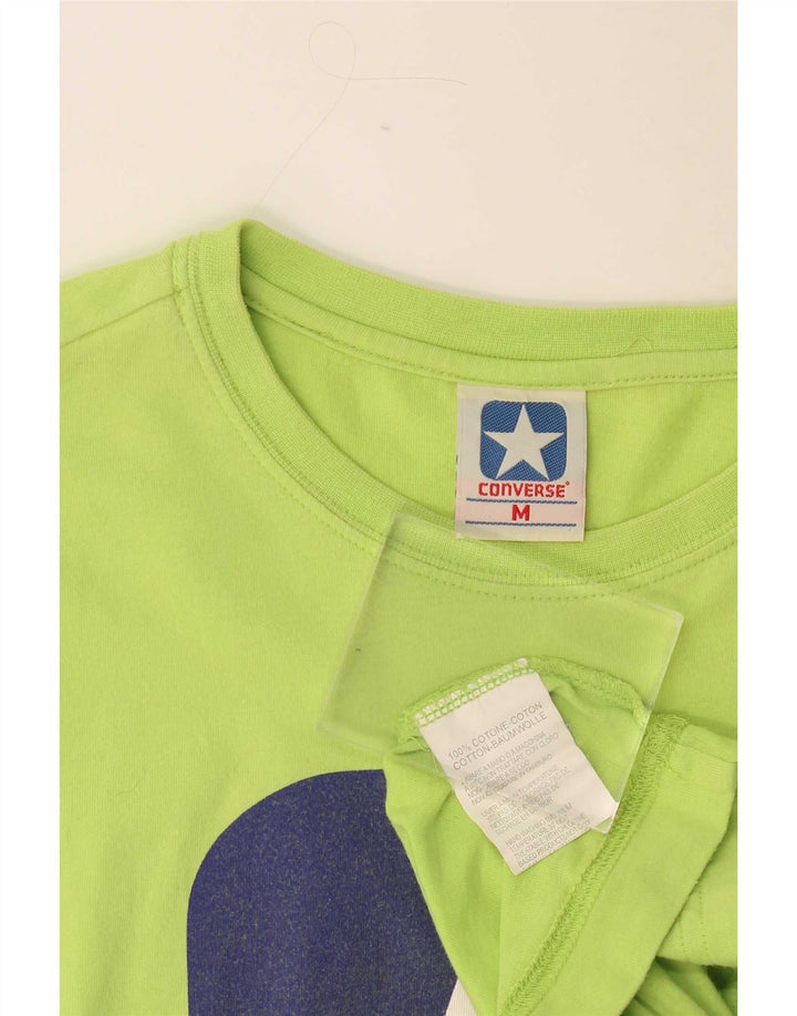 Converse Mens Graphic T-Shirt Top Médio Algodão Verde