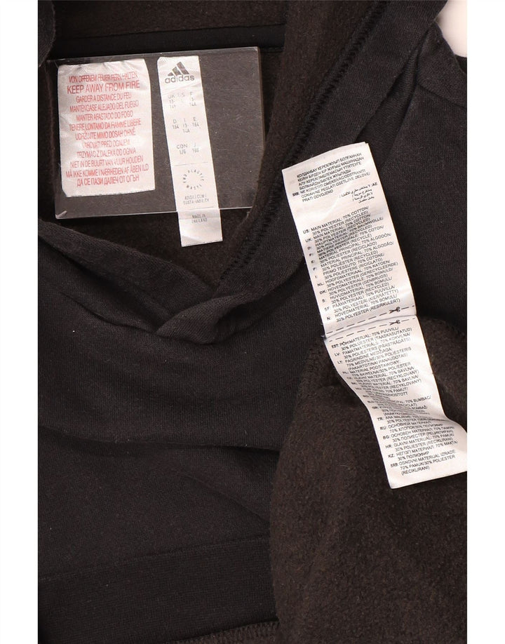 ADIDAS Meninos Hoodie Jumper 13-14 Anos Preto Algodão