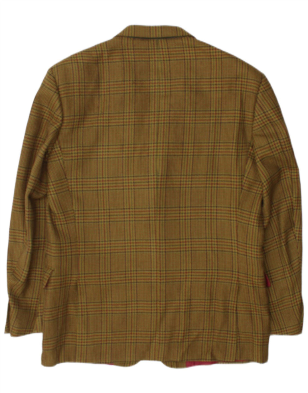 Jaqueta Blazer Masculina Brooksfield com 2 Botões Reino Unido 40 Grande Cáqui Xadrez