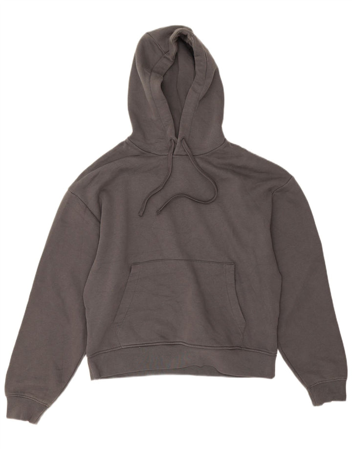 Zara Mens Hoodie Jumper Médio Algodão Cinza