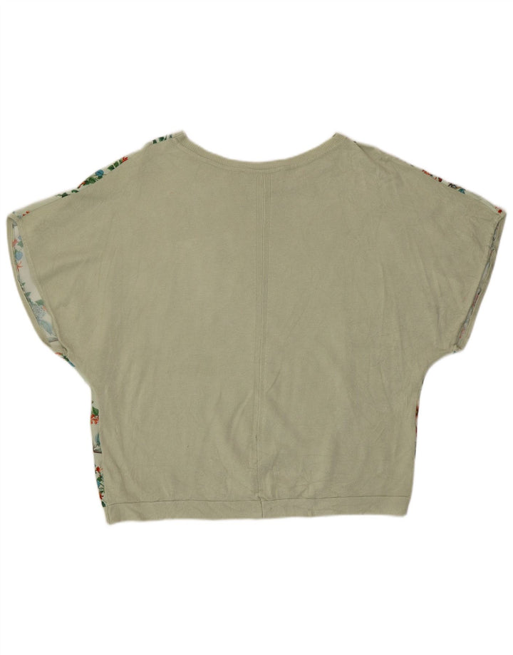 Blusa feminina Oasis UK 10 pequena floral verde