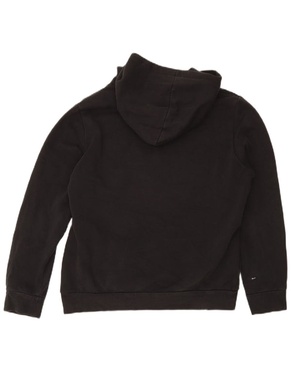 Jumper com capuz gráfico feminino Adidas UK 16/18 grande algodão preto