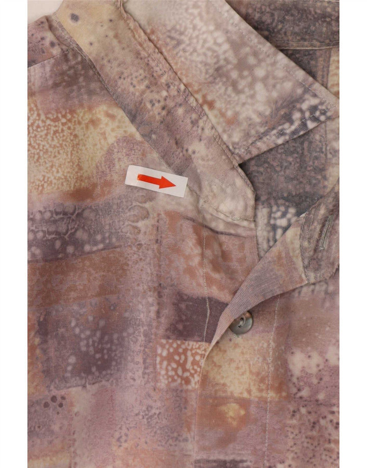 Camisa masculina com estampa abstrata vintage tamanho 48 3XL multicolorida