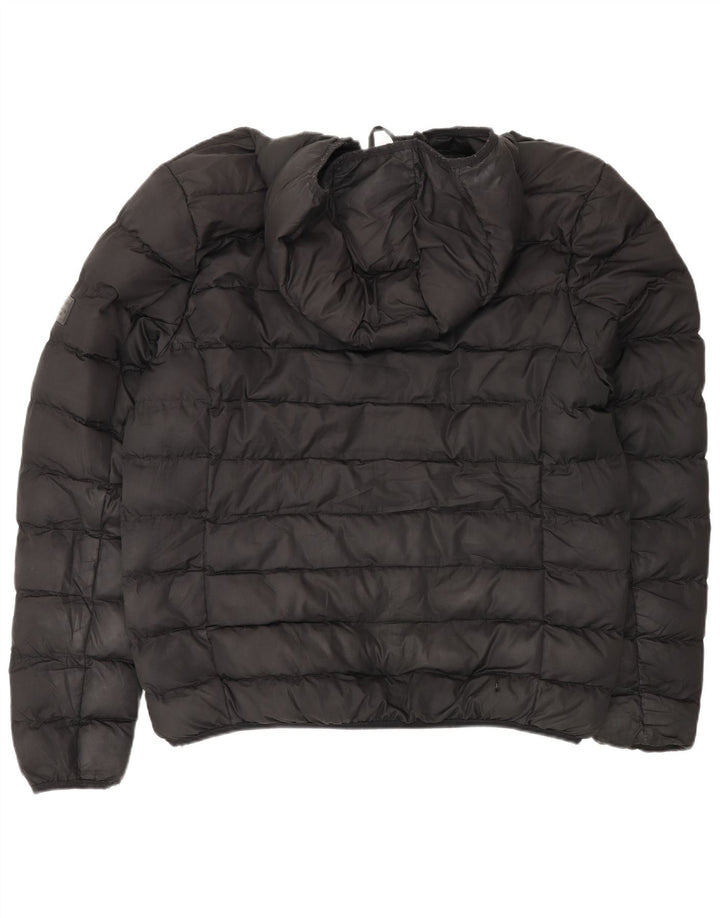 Jaqueta masculina acolchoada com capuz French Connection UK 40 grande preta