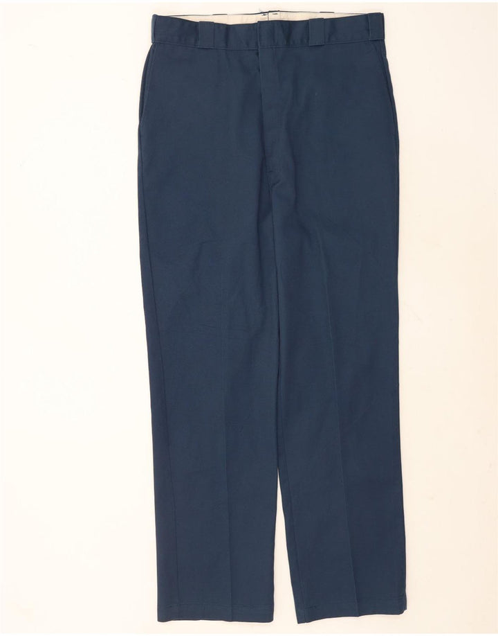 Calças Chino retas masculinas Dickies W38 L34 poliéster azul marinho
