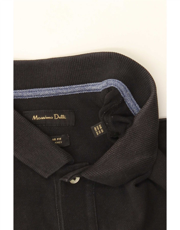 Massimo Dutti Camisa polo masculina regular fit 2XL preta