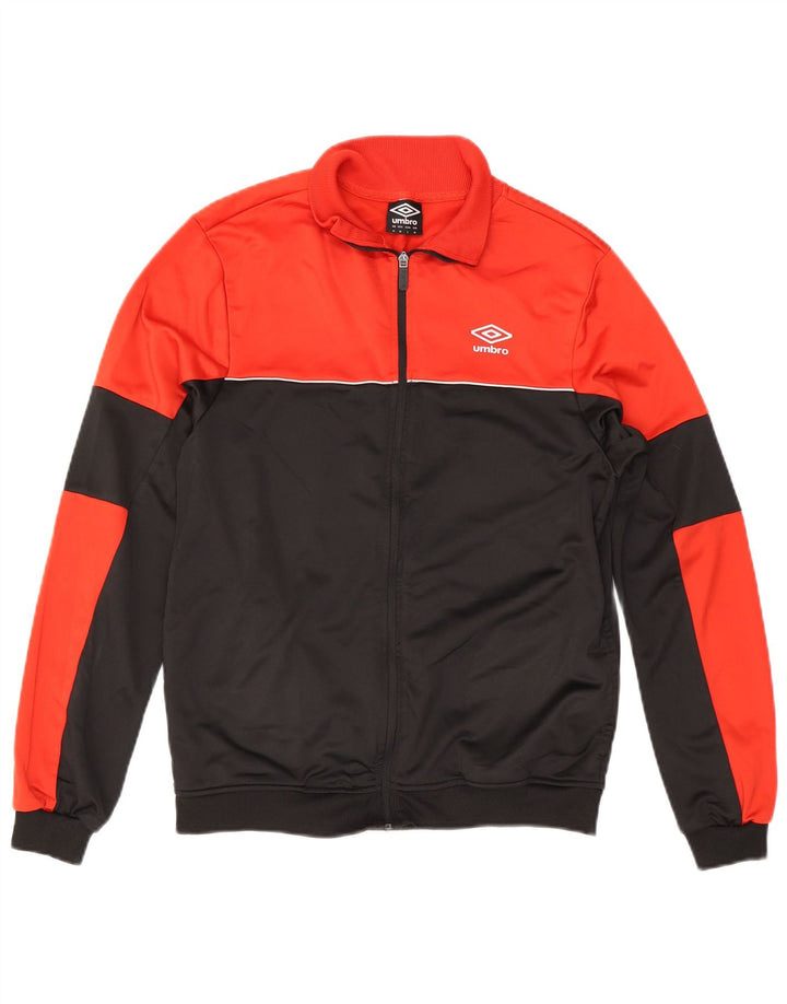 Jaqueta masculina de agasalho da Umbro, poliéster colorblock vermelho médio