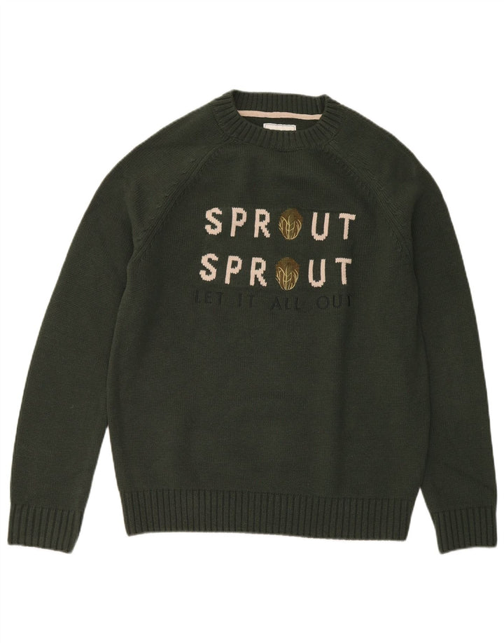 Joules Suéter masculino com gola redonda e gola redonda acrílico verde médio