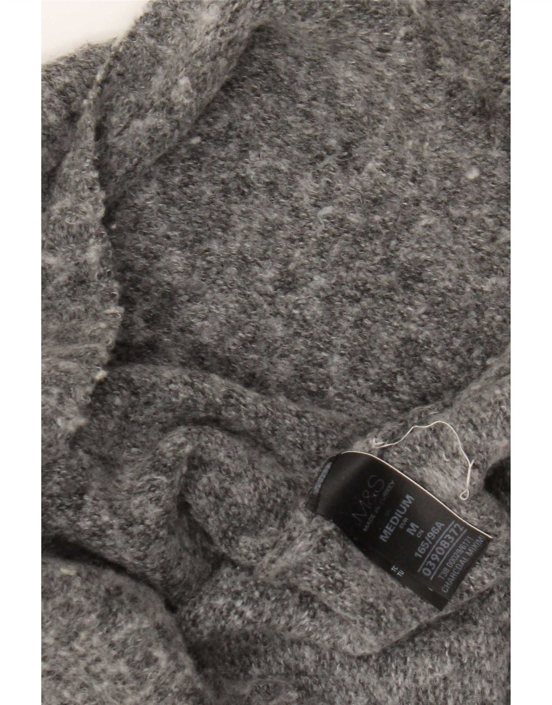 Suéter feminino Marks & Spencer com gola redonda Reino Unido 14 cinza médio manchado