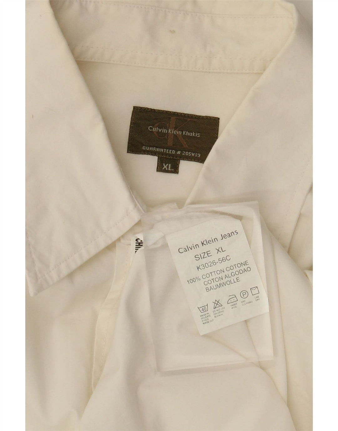 Camisa masculina Calvin Klein XL algodão branco