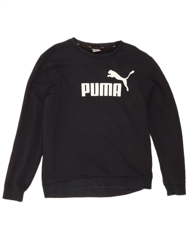 PUMA moletom gráfico masculino jumper grande algodão preto