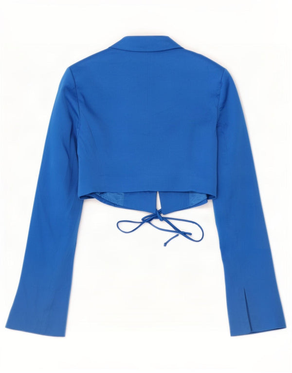 Jaqueta Bolero Feminina Zara Reino Unido 6 XS Azul Viscose