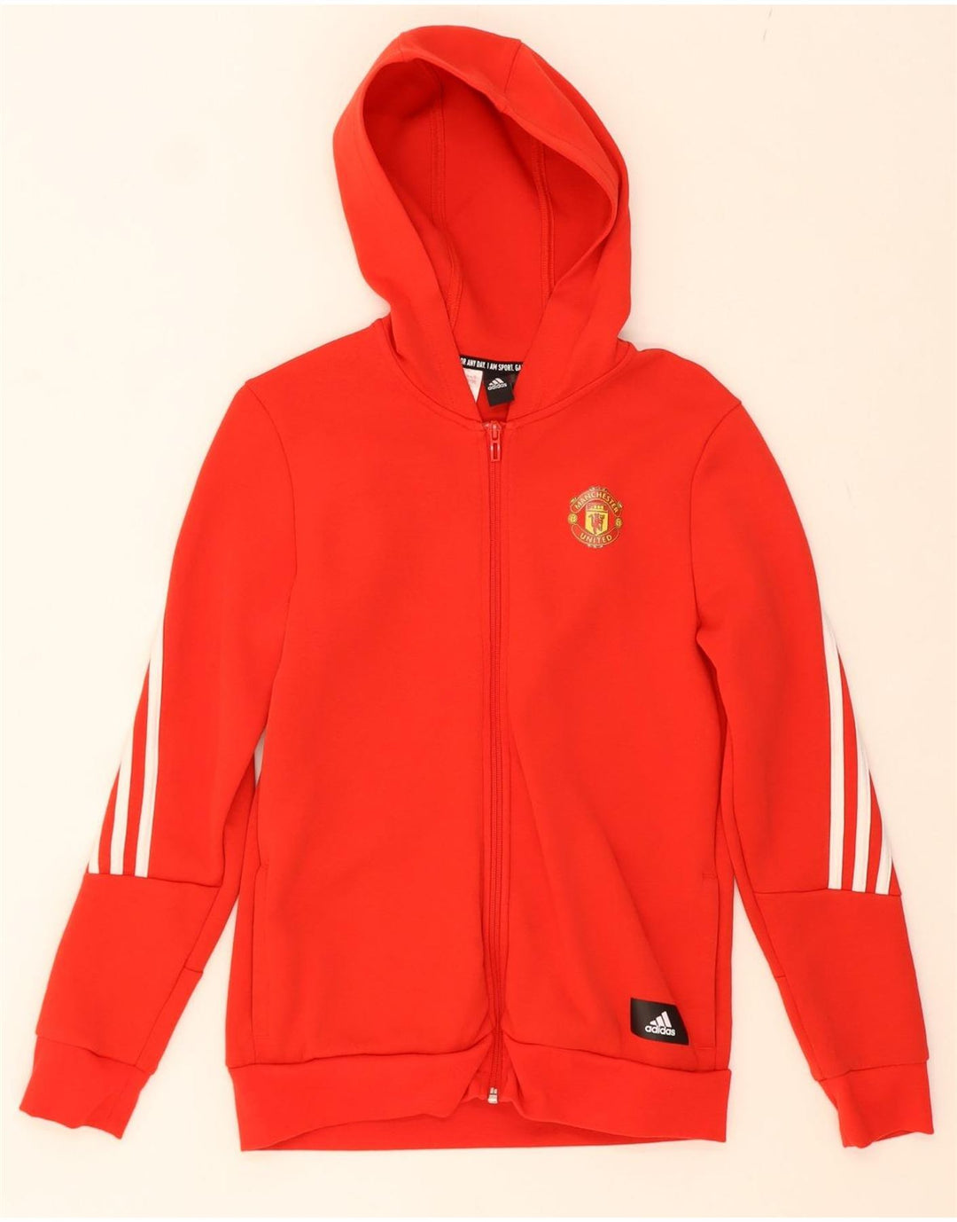 ADIDAS Boys Zip Hoodie Sweater 13-14 Years Red Cotton Vintage Adidas and Second-Hand Adidas from Messina Hembry 