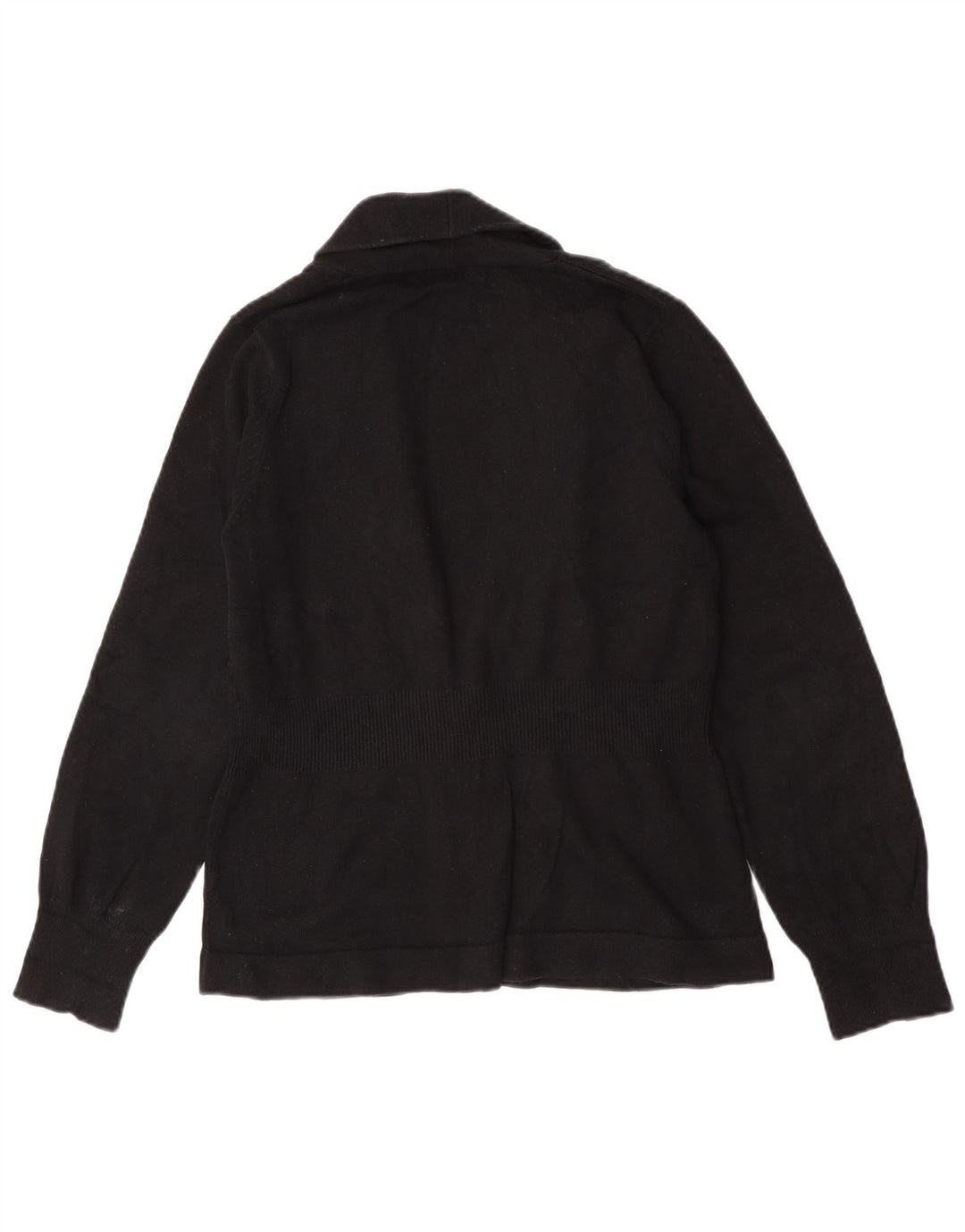 Suéter cardigã feminino Eddie Bauer Reino Unido 14 algodão preto médio