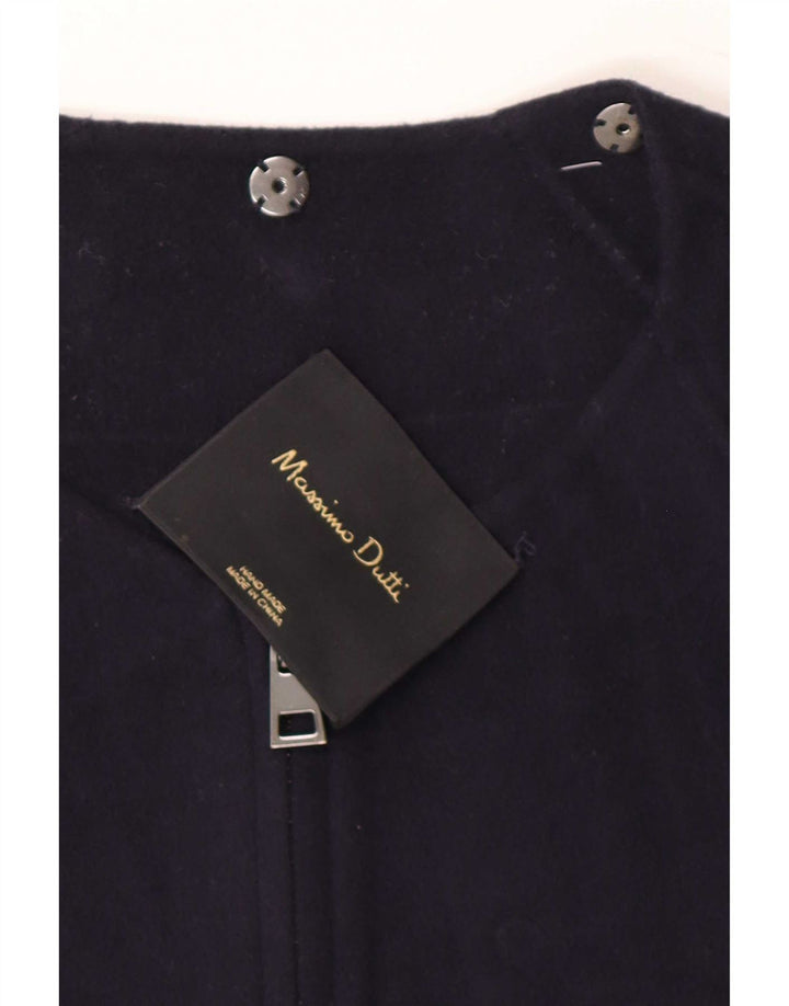 Jaqueta bomber feminina Massimo Dutti Reino Unido 16 grande lã azul marinho