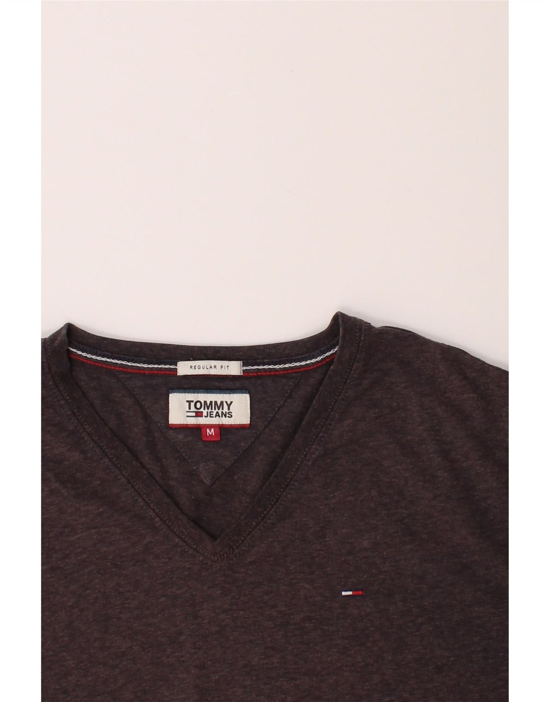 TOMMY HILFIGER Mens Regular Fit T-Shirt Top Medium Grey Cotton Vintage Tommy Hilfiger and Second-Hand Tommy Hilfiger from Messina Hembry 